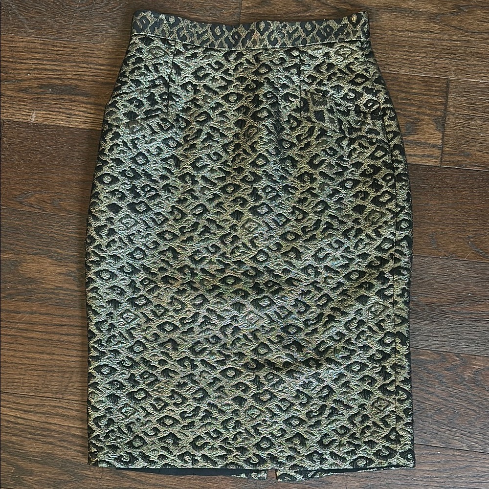 Tibi Black and Tan Midi Pencil Skirt for Work